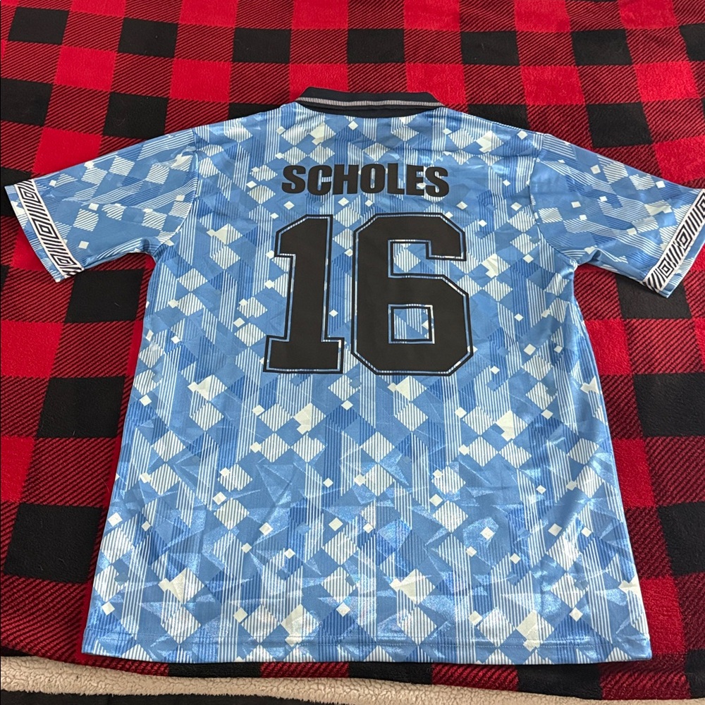 VINTAGE England 🏴󠁧󠁢󠁥󠁮󠁧󠁿 #16 Paul Scholes 1990’s away Umbro Jersey